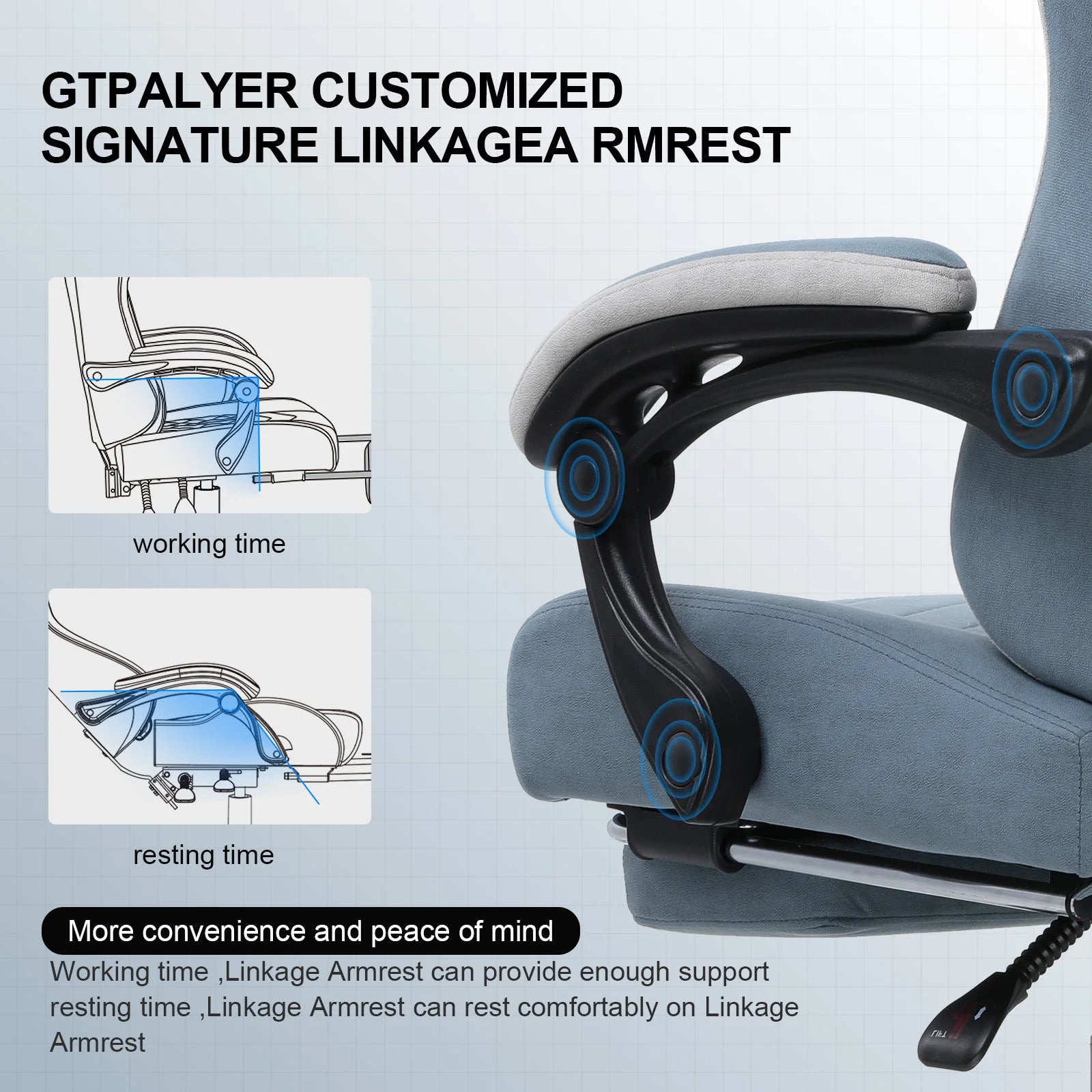 Ergonomic Gaming Chair with Footrest