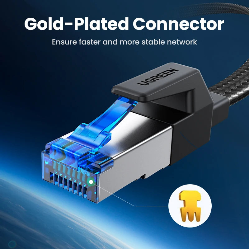 Braided Flat Cat8 Ethernet Cable 40Gbps
