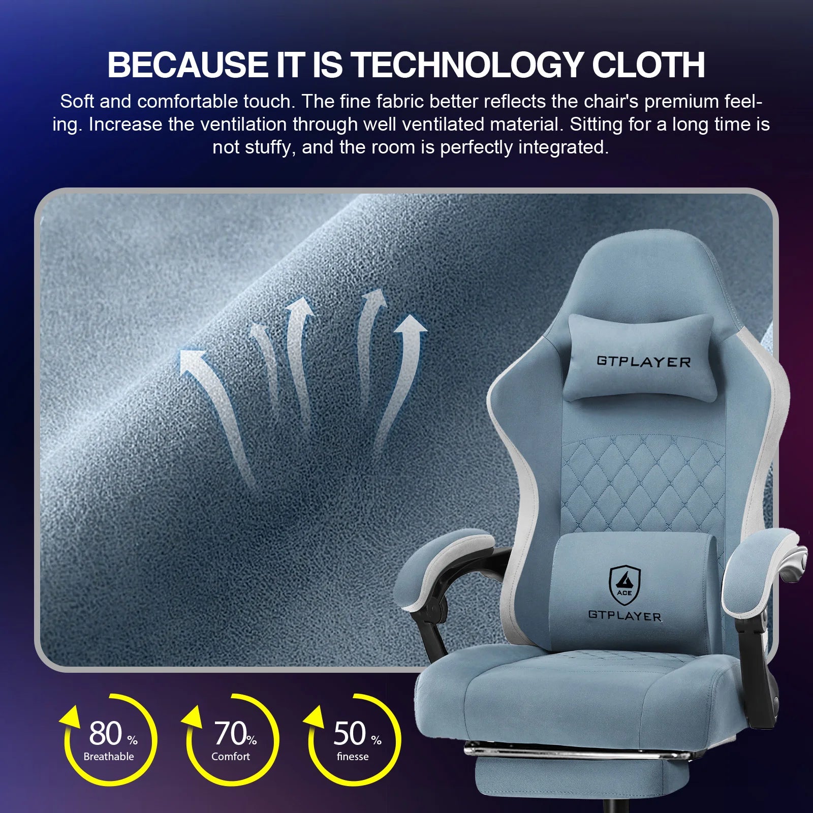Ergonomic Gaming Chair with Footrest