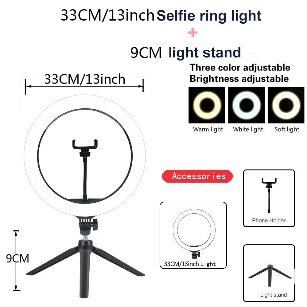 26cm Dimmable LED Ring Light with Tripod