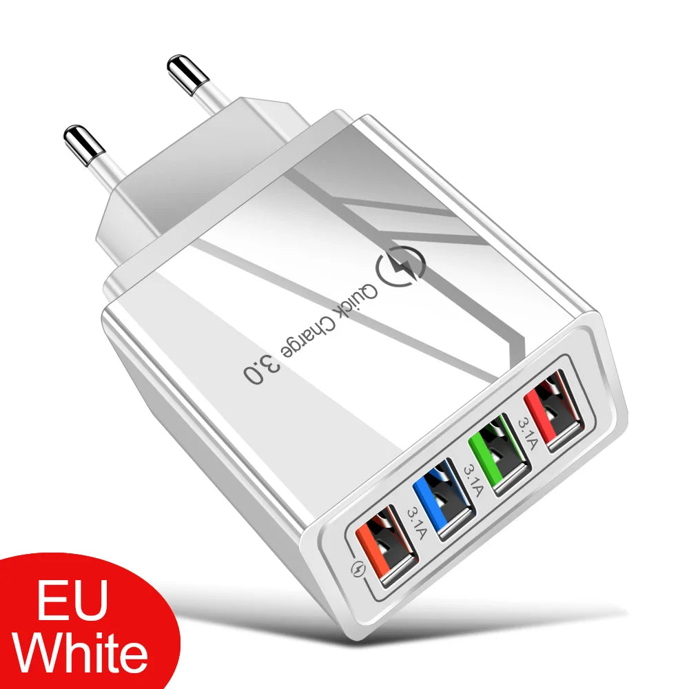 4 Port USB Quick Charger Adapter