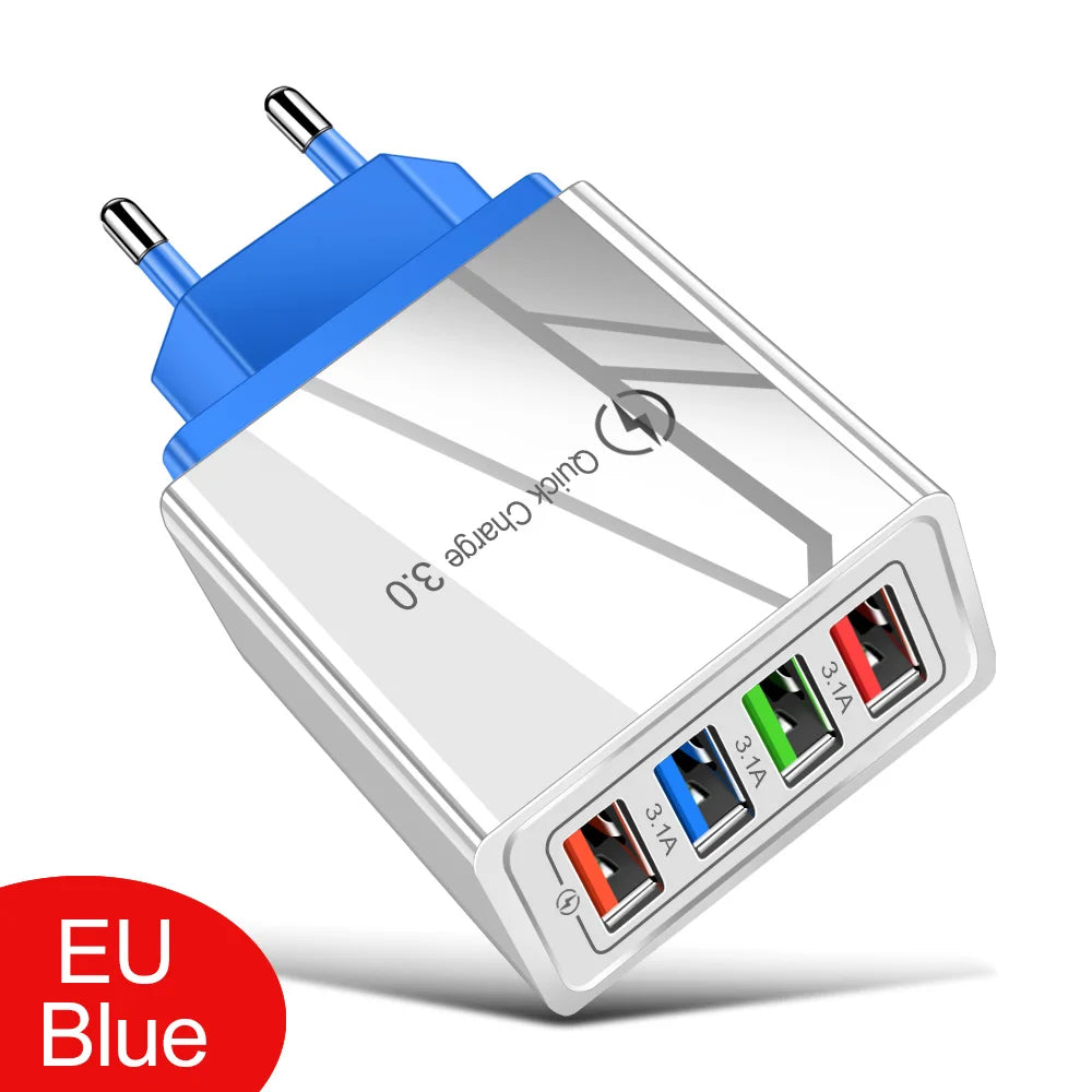 4 Port USB Quick Charger Adapter