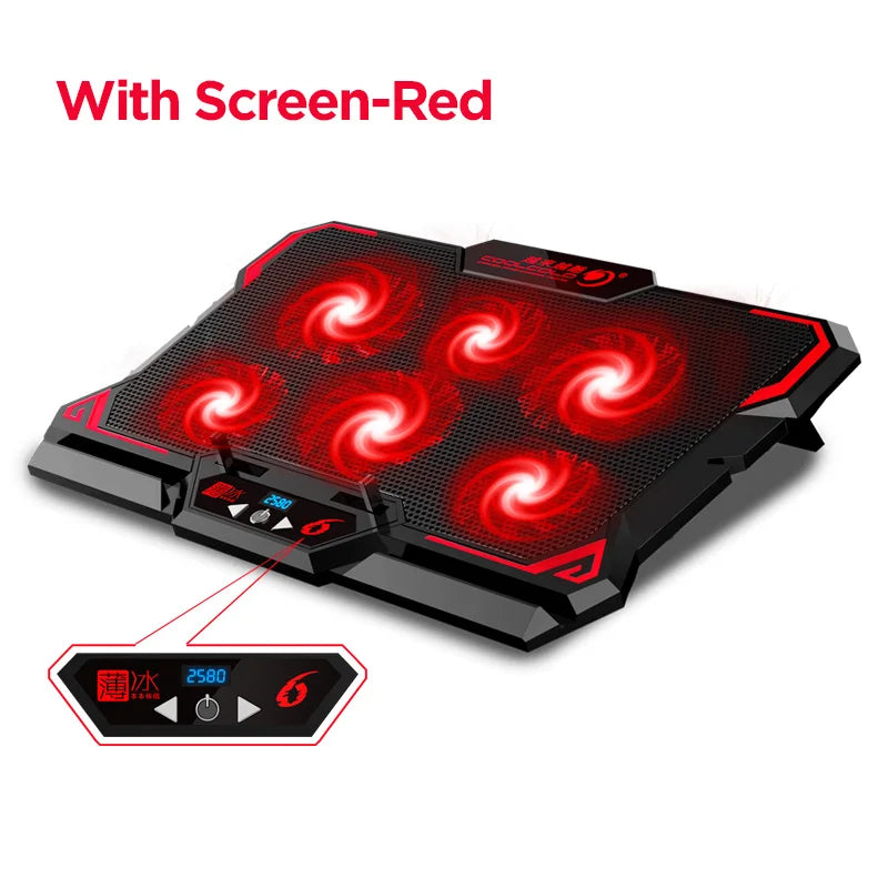 6-Fan LED Laptop Cooler with USB