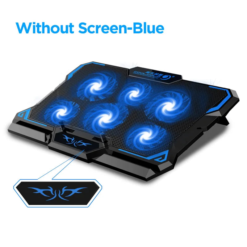 6-Fan LED Laptop Cooler with USB