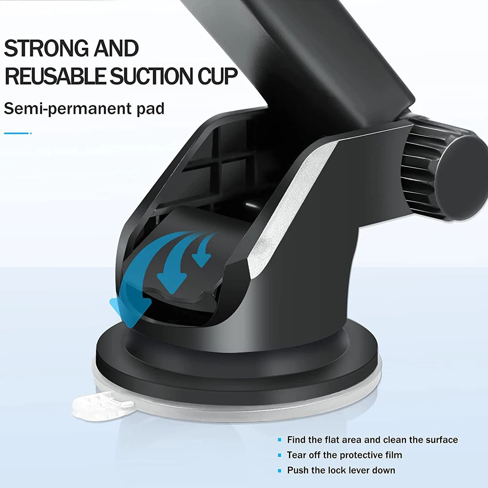 Long Arm Suction Cup Car Phone Holder