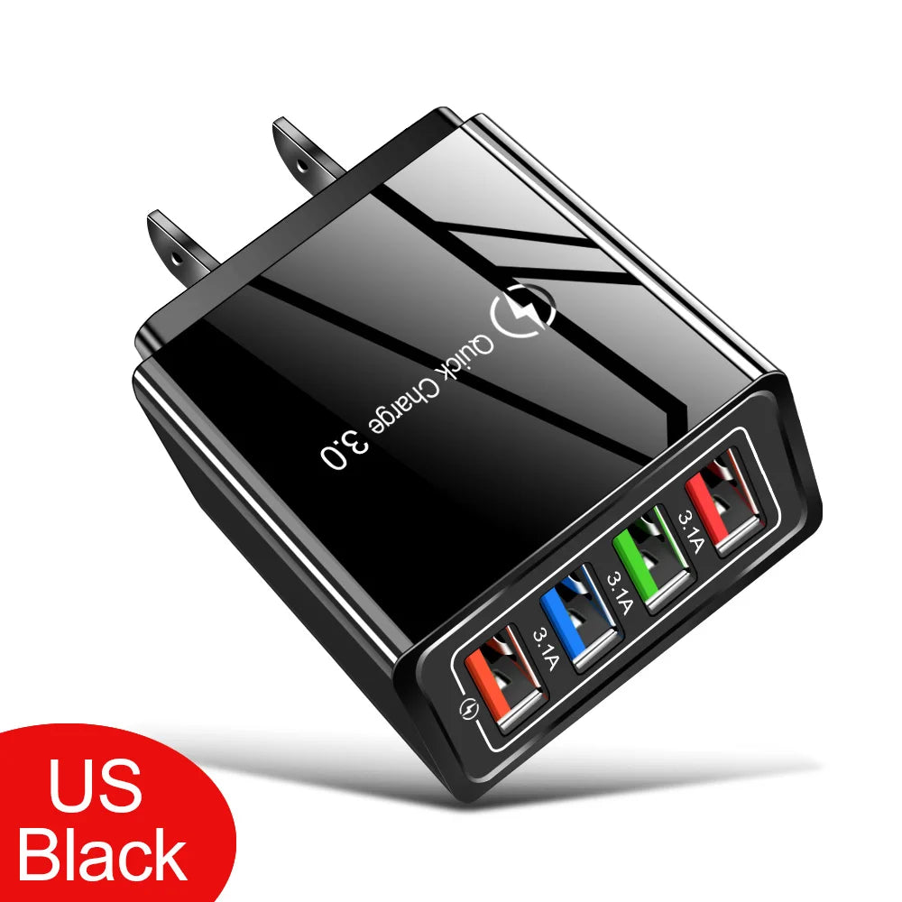 4 Port USB Quick Charger Adapter