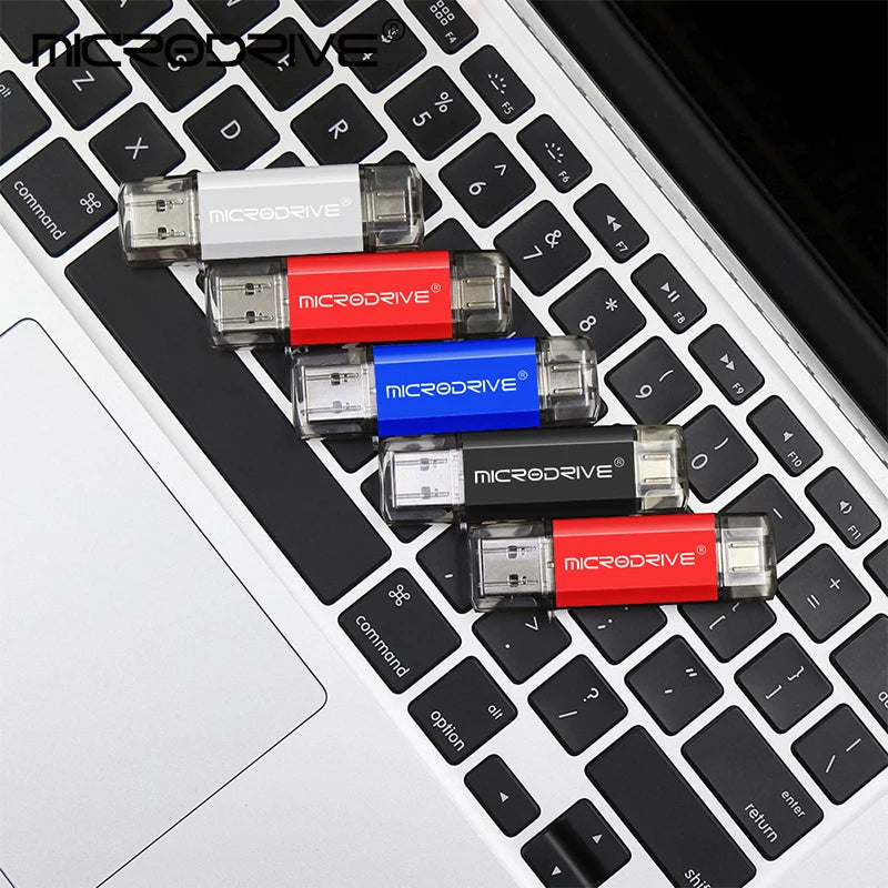 2 in 1 USB 128GB USB 2.0 Pen Drive for Phone & PC
