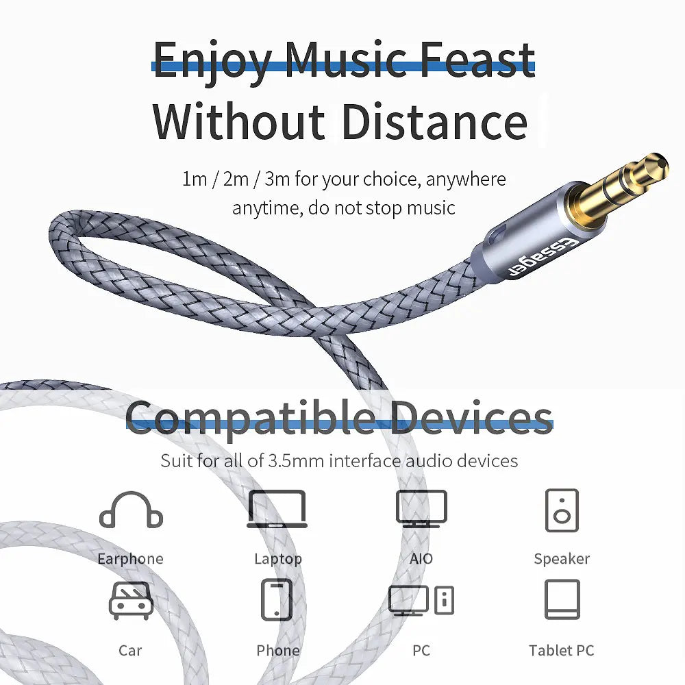 3.5mm Headphone Extension Aux Cable