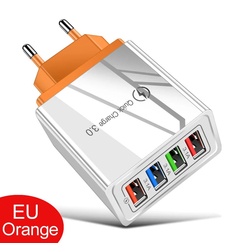 4 Port USB Quick Charger Adapter