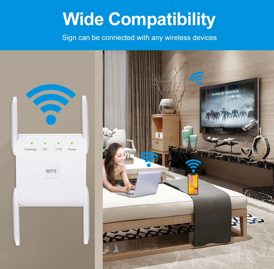 1200Mbps 5G WiFi Repeater