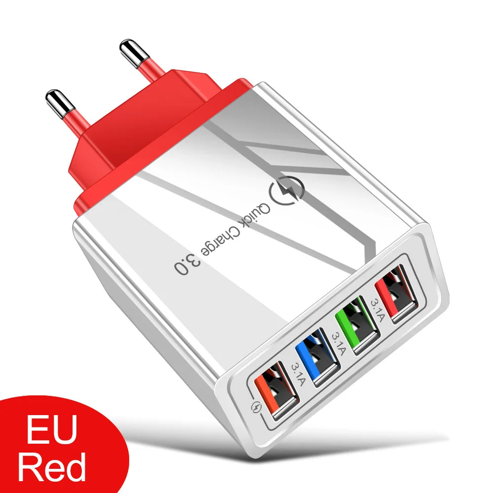 4 Port USB Quick Charger Adapter