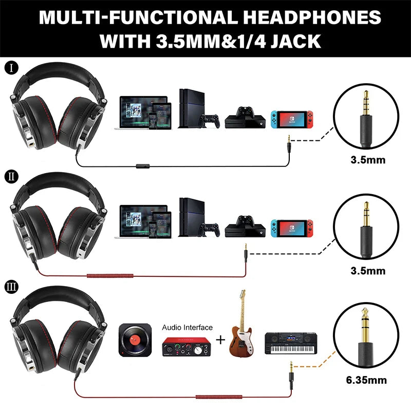 DJ Headphones With Microphone Over Ear