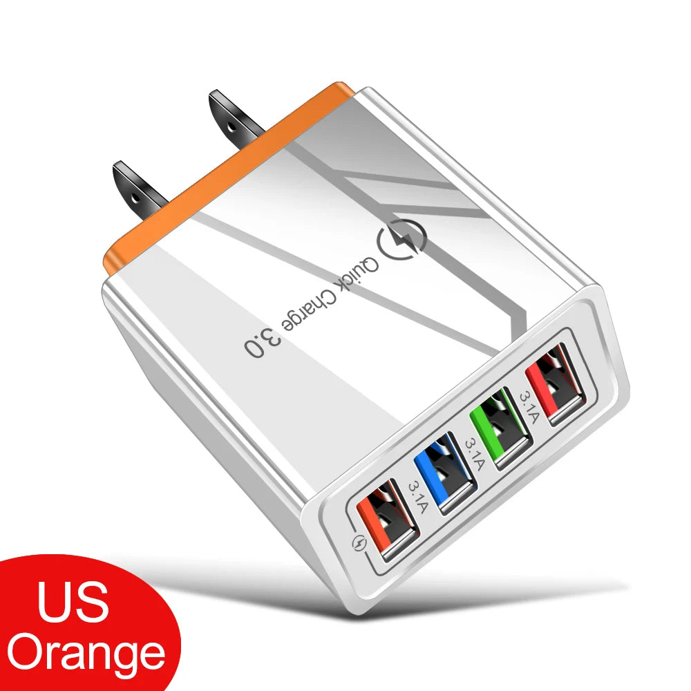 4 Port USB Quick Charger Adapter