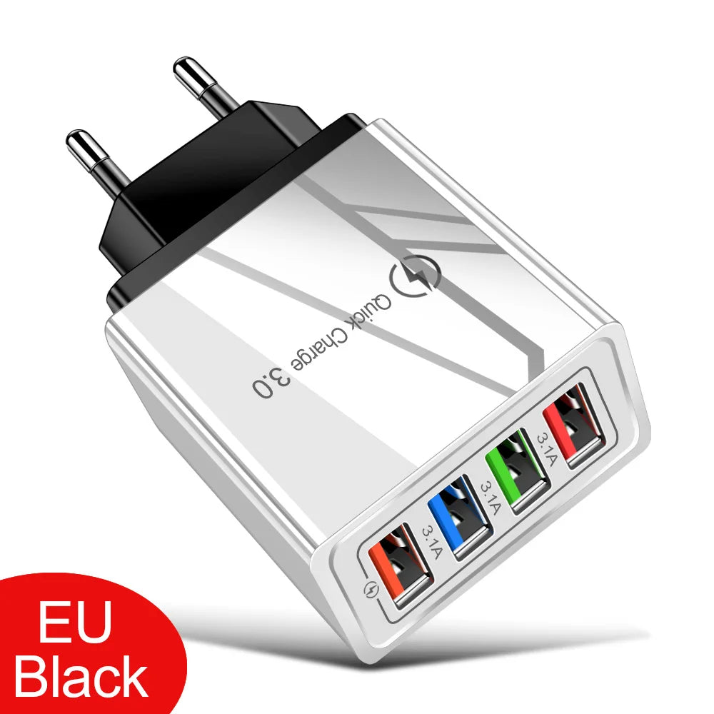 4 Port USB Quick Charger Adapter