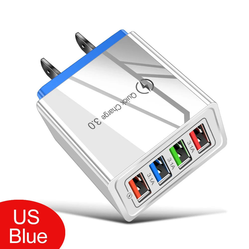 4 Port USB Quick Charger Adapter