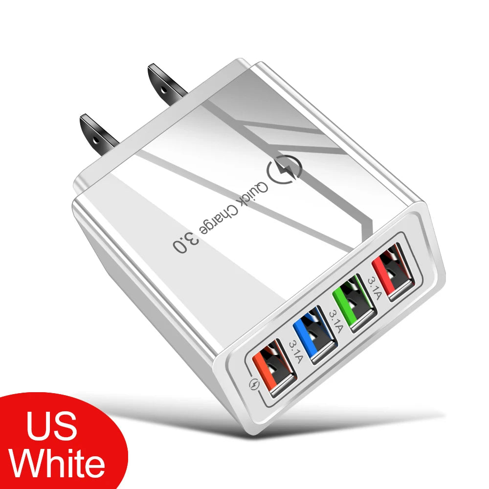 4 Port USB Quick Charger Adapter