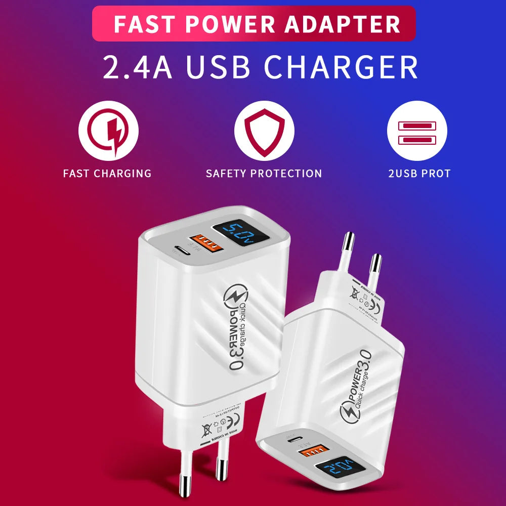 20W Fast Charging USB Wall Adapter