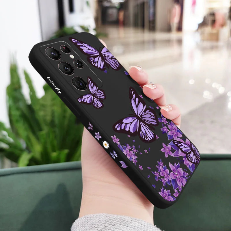 Purple Butterflies Phone Case For Samsung Galaxy S25