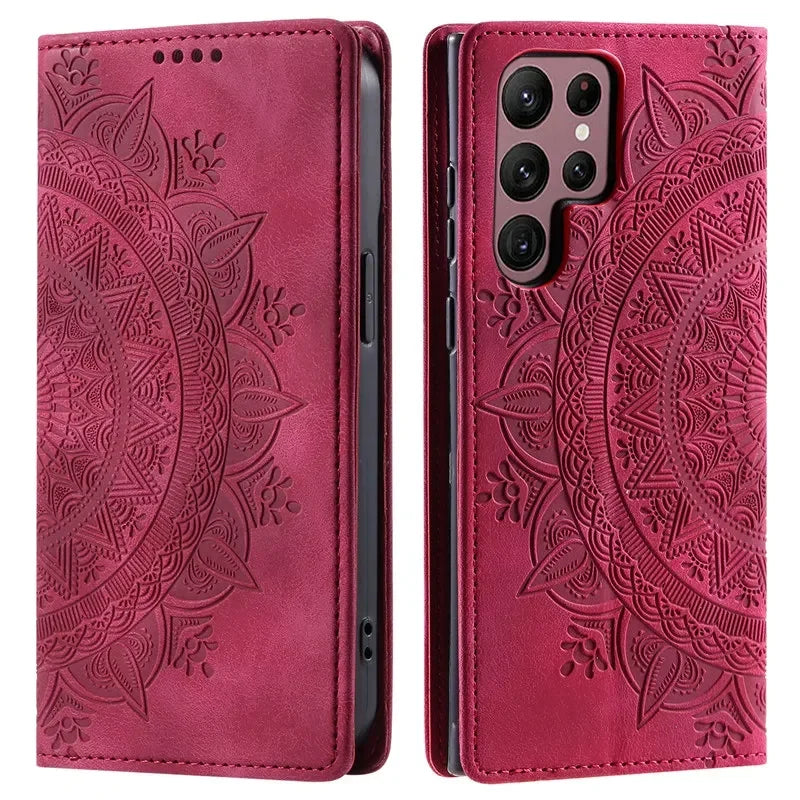 Magnetic Flip Leather Case For Samsung Galaxy S25