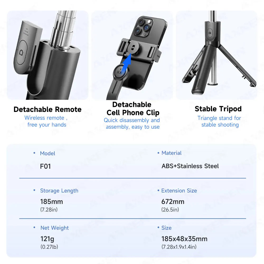 Bluetooth Selfie Stick Tripod Desktop Stand