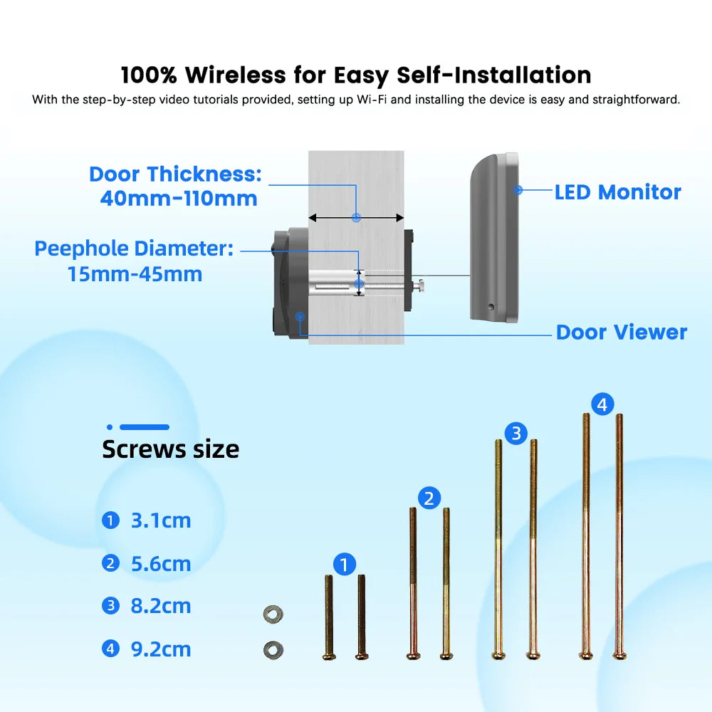 WiFi Smart Peephole Camera 1080P