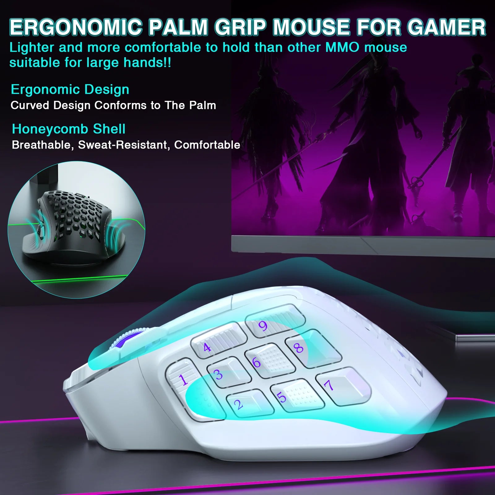 RGB 24000 DPI Programmable MMO Mouse