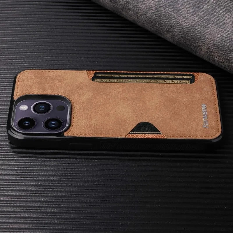 Retro Card Holder Phone Case for iPhone 16