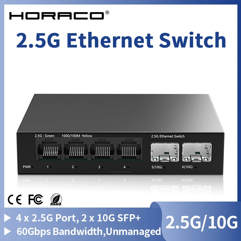 4-Port 2.5GbE Fanless Network Switch