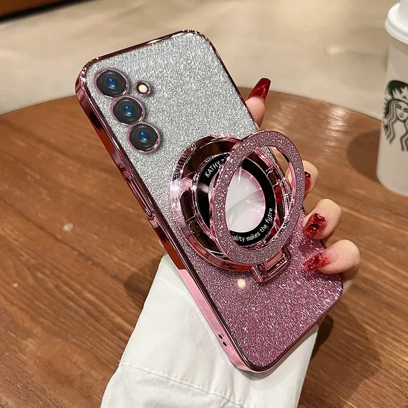 Glitter Ring Holder Case for Samsung Galaxy S24 S25