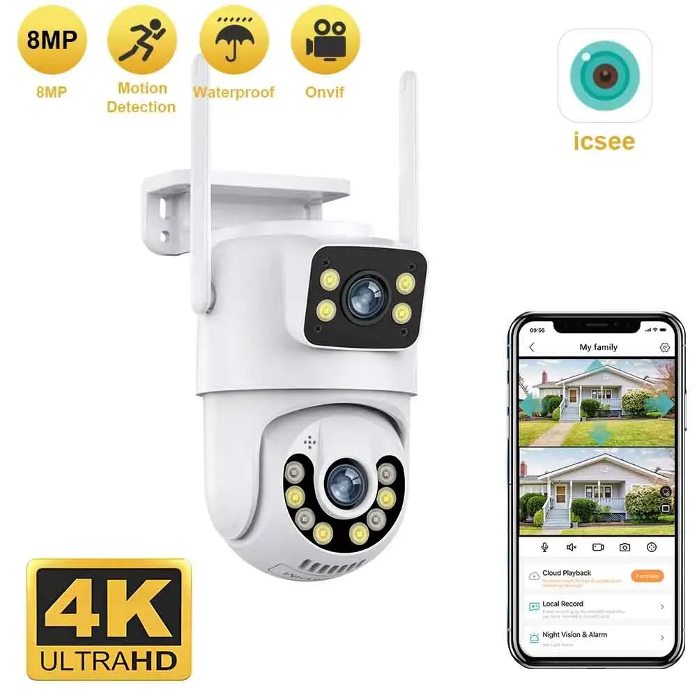 4K Dual-Lens PTZ Security Outdoor Camera