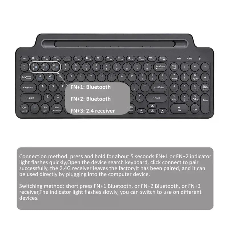 2.4G Bluetooth Keyboard with Touchpad