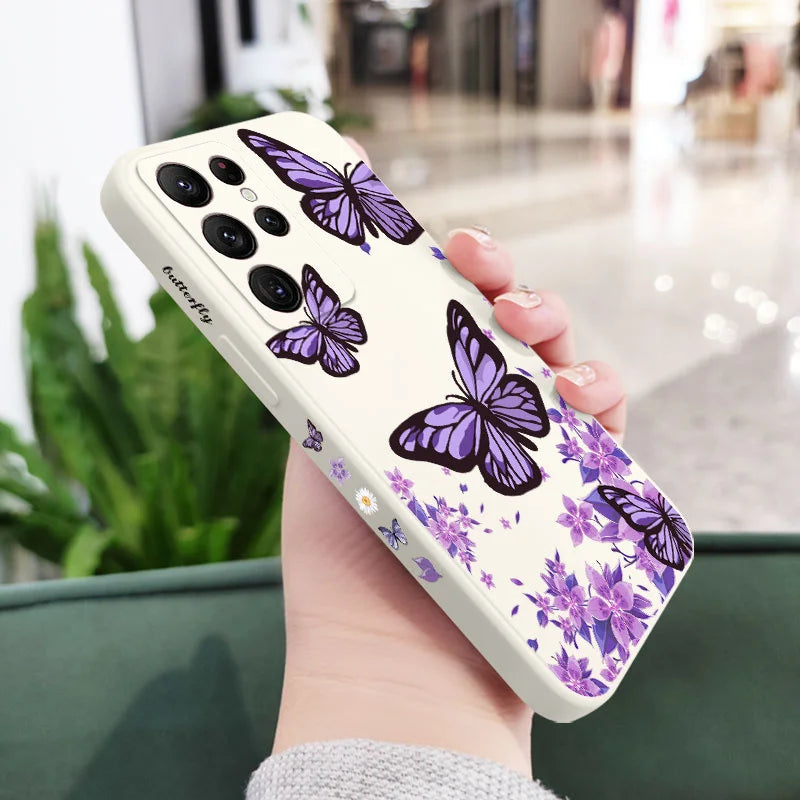 Purple Butterflies Phone Case For Samsung Galaxy S25