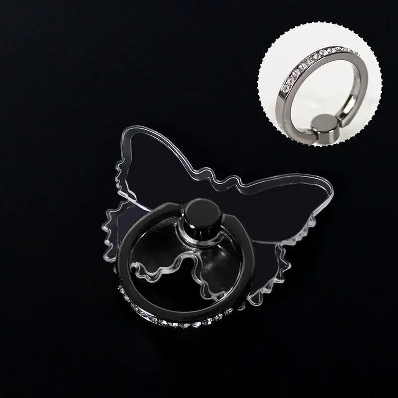 Transparent Butterfly Phone Ring Stand