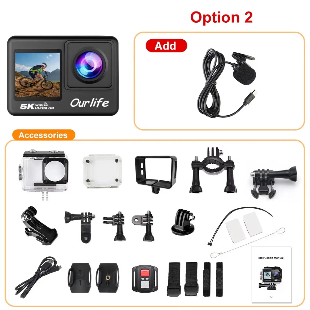 5K 4K60FPS Waterproof Action Camera