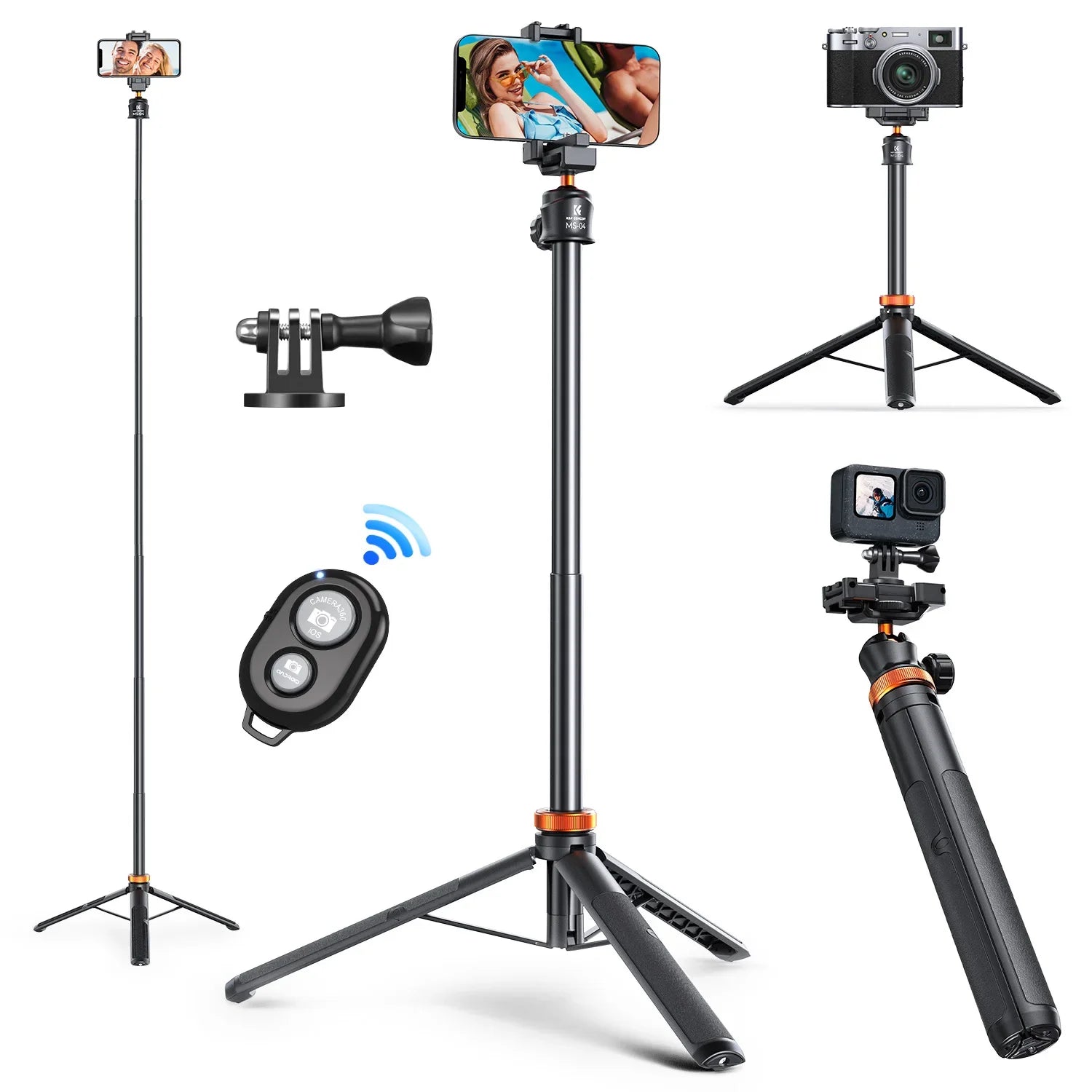 62" Phone Tripod Selfie Stick