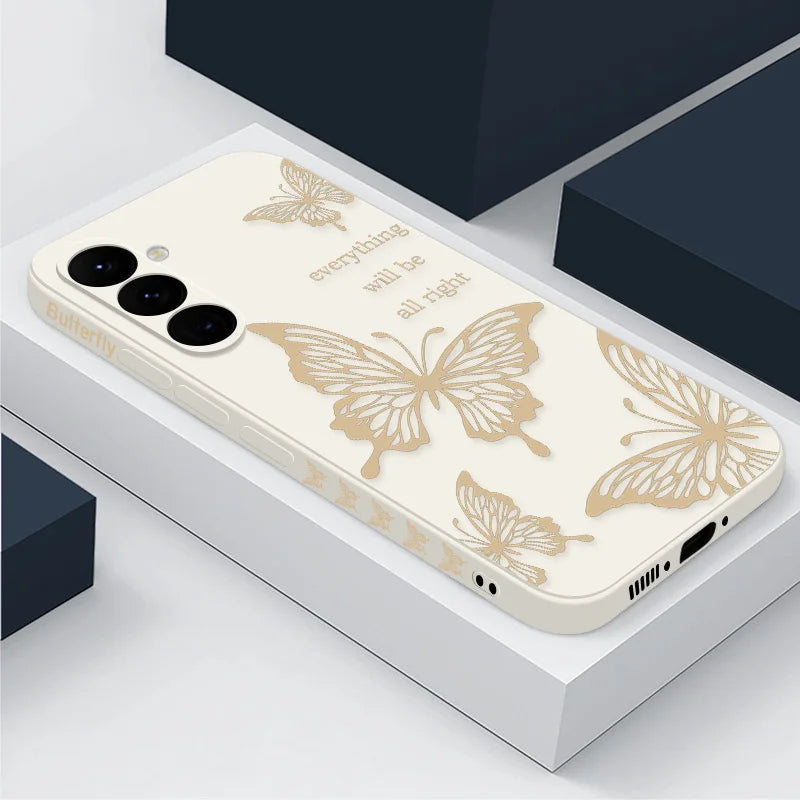 Butterfly Pattern Hand Lanyard Case Galaxy S25