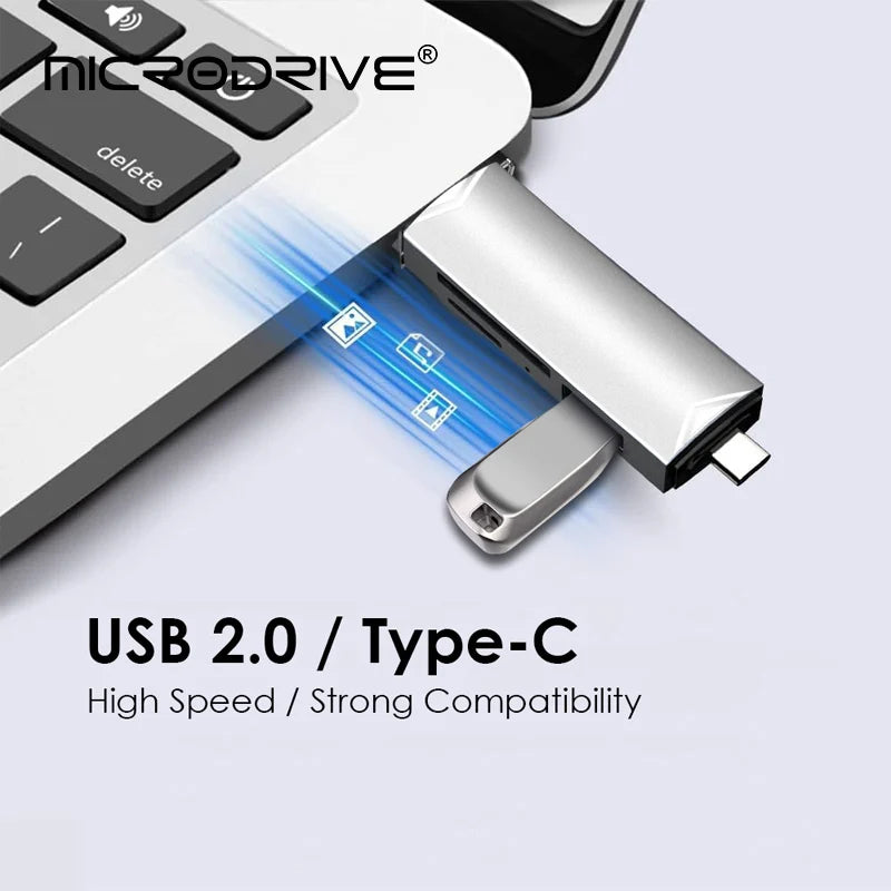 6 in 1 OTG Type C Card Reader
