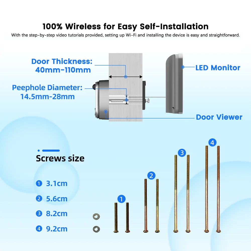 140° Angle 3MP Wide-Angle Smart Door Viewer