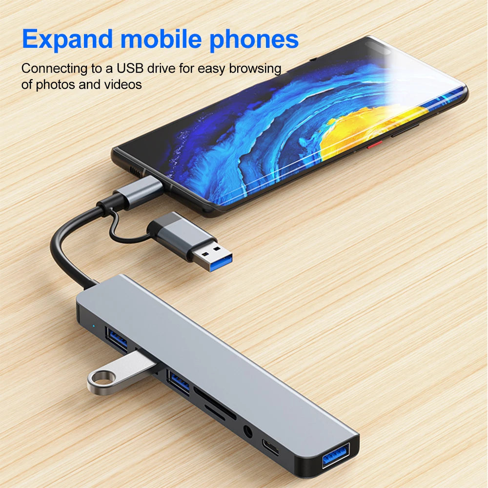 8-in-2 USB-C Docking Station Hub