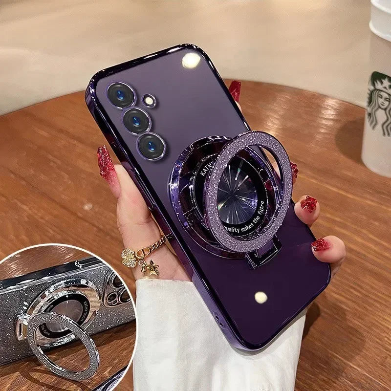 Glitter Ring Holder Case for Samsung Galaxy S24 S25
