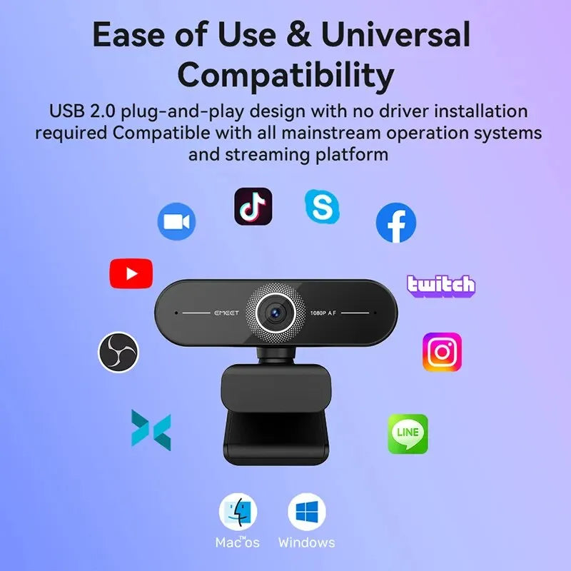 4K/2K USB Webcam with Autofocus