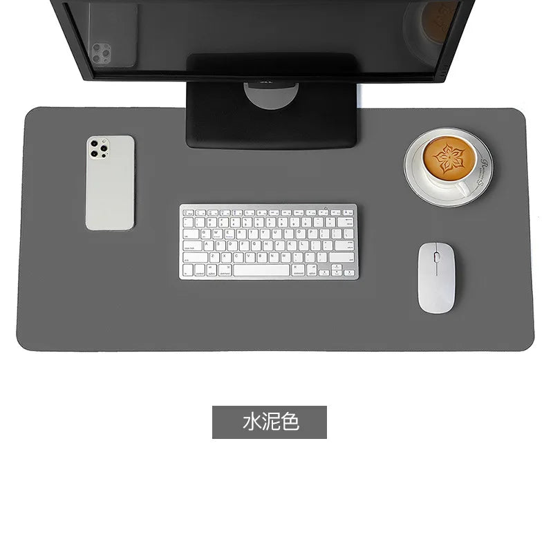 Large White PU Leather Gaming Mousepad