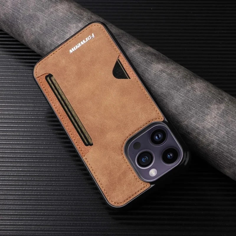 Retro Card Holder Phone Case for iPhone 16