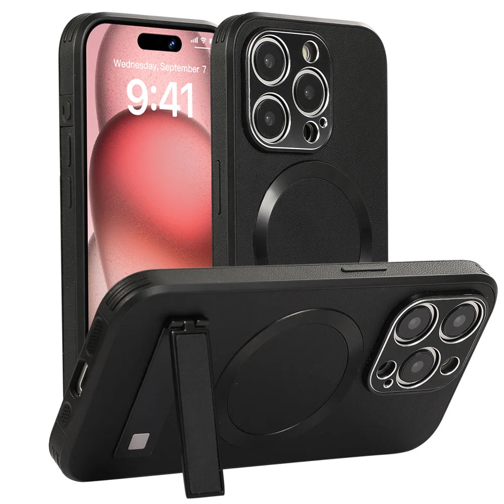 Luxury Magnetic Leather Stand Phone Case