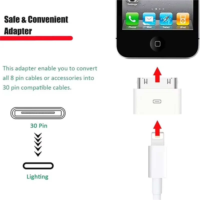 8-Pin to 30-Pin Charging Adapter