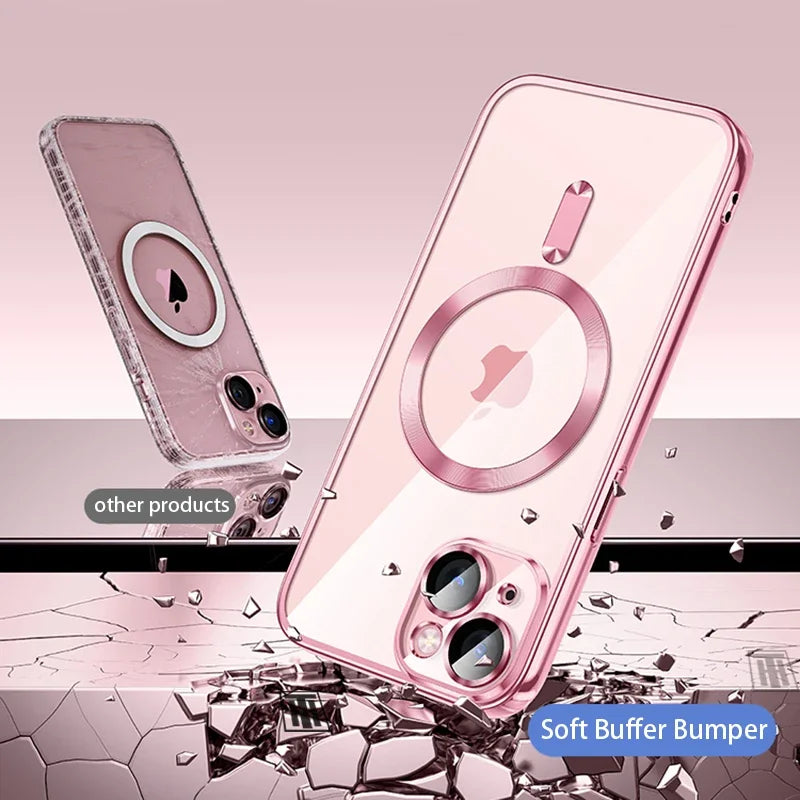 Clear Plating Ultrathin Silicone Case For iPhone 16