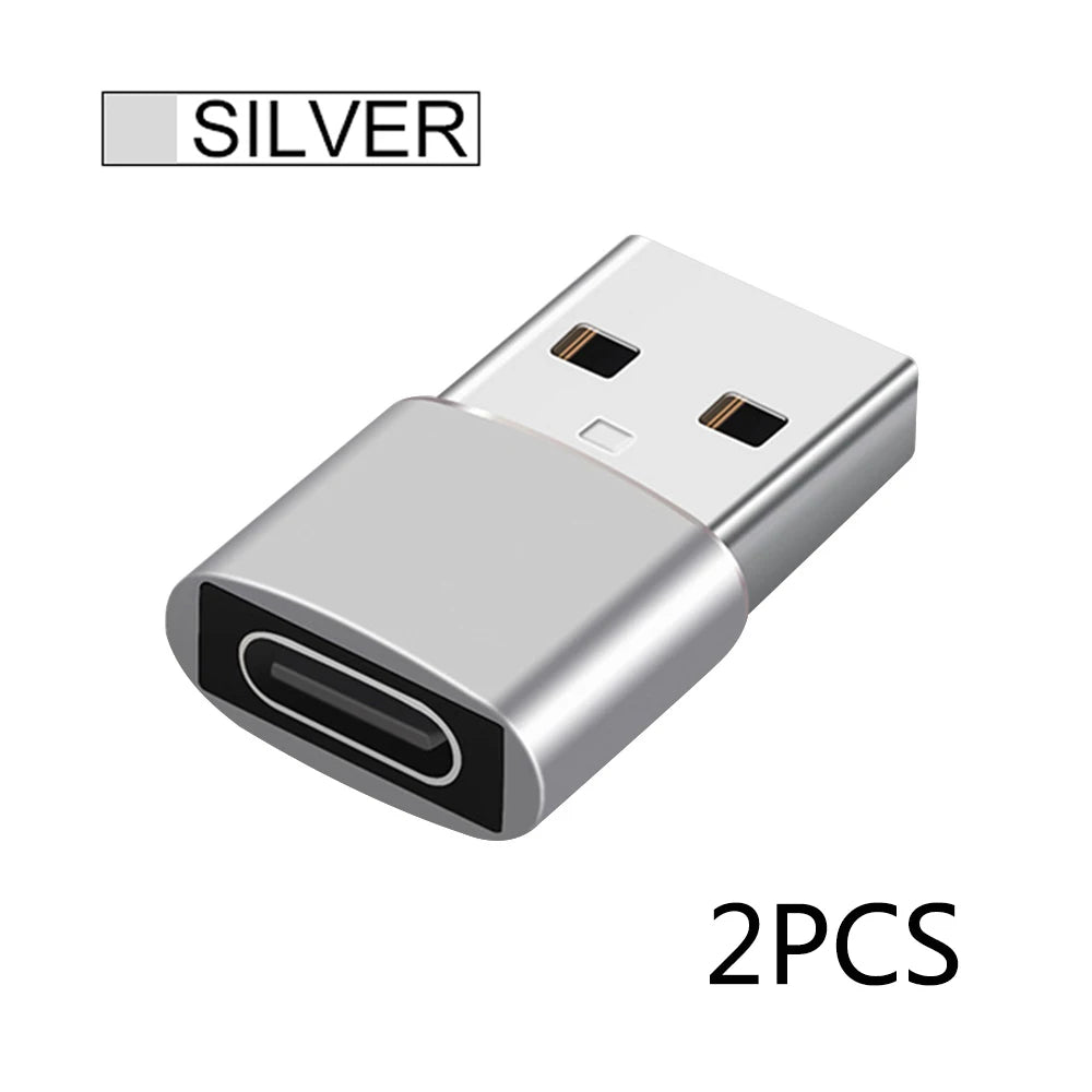 2Pcs USB to Type-C OTG Adapter