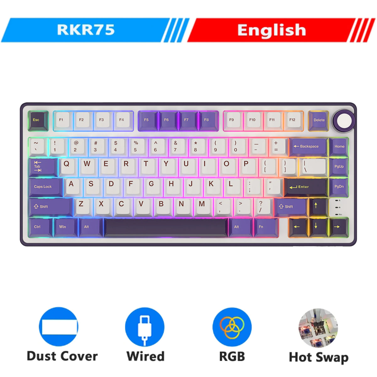 R75 RGB Hot-Swappable Gaming Keyboard