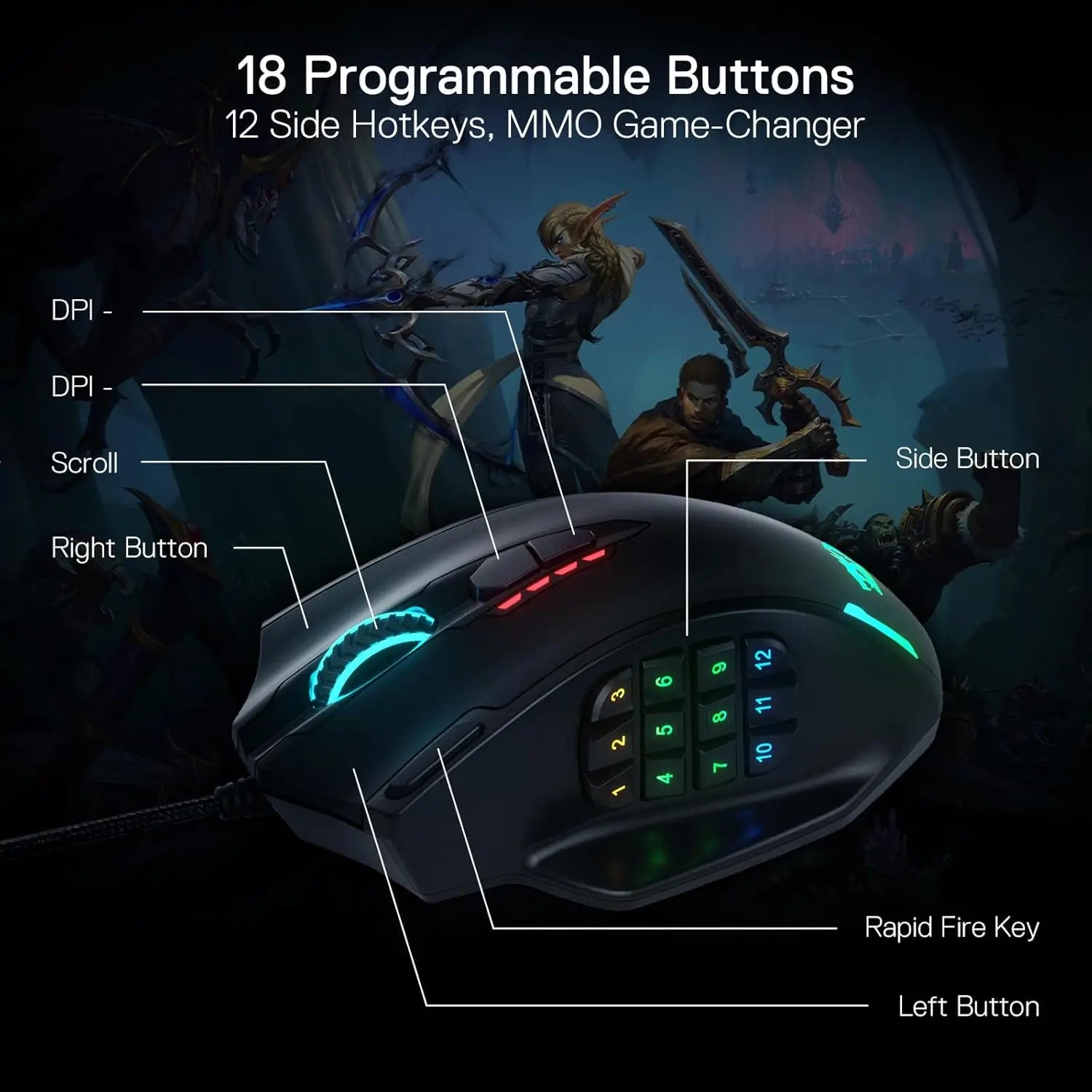 Programmable 12400 DPI Wired Mouse