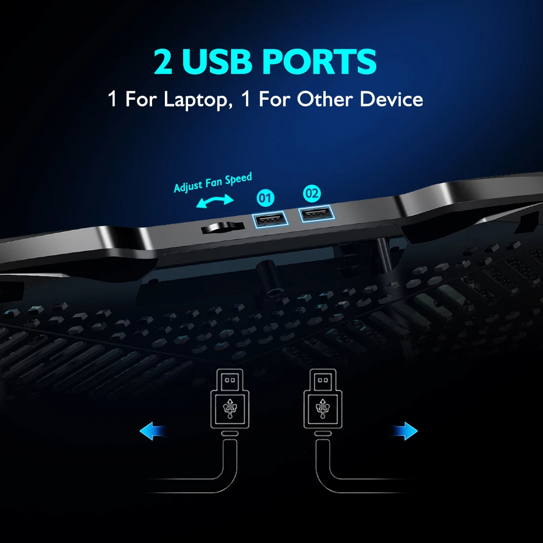 5-Fan Adjustable Laptop Cooling Pad
